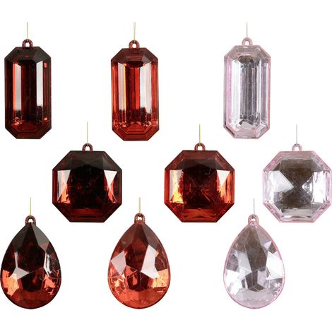 Decoris Weihnachtskugel aus Kunststoff Diamant 12 cm 9-fach sortiert Kugel