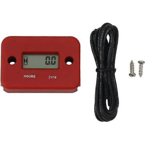 Wasserdichter digitaler Betriebsstundenzähler mit LCD-Anzeige, induktiver Timer für Fahrrad, Motorrad, Quad, Schneemobil und Bootsmotor (1/5)