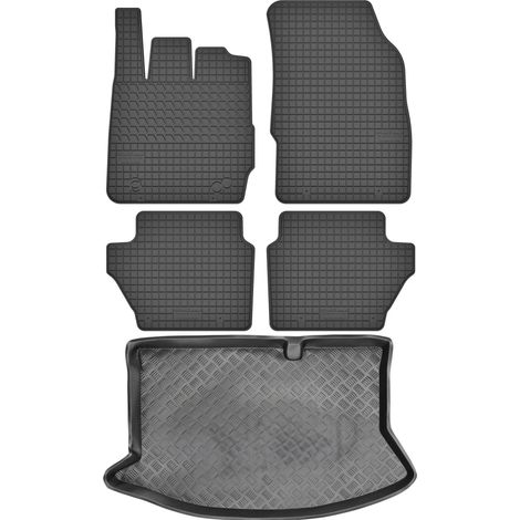 Tappetini in gomma per auto e tappetino per bagagliaio per Ford Fiesta VI Hatchback dal 2008 al 2017 - set completo. (1/5)