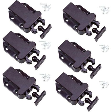 Lot de 6 loquets à dégagement tactile pour placard – Loquets tactiles non magnétiques pour tiroirs (1/4)