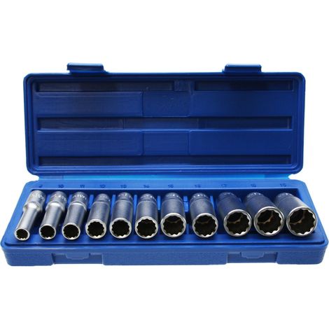 Vielzahn Stecknüsse lang 11-teilig 8 bis 19 mm 3/8 Zoll 12-kant