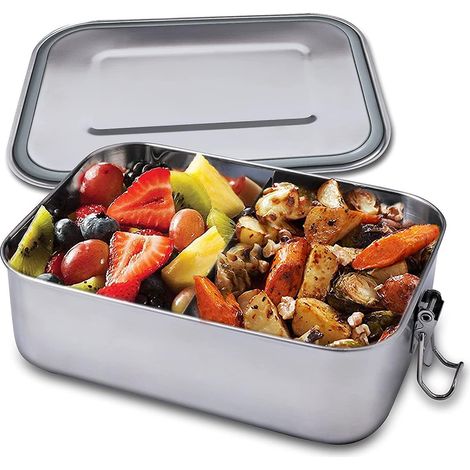 1200 ml Edelstahl-Bento-Box für Kinder und Erwachsene, BPA-frei, ideal für Picknicks und Hausaufgaben.
