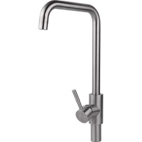 Robinet de cuisine en acier inoxydable, mitigeur pour évier, lavabo, salle de bain, décoration intérieure (1/5)
