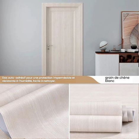 Papier Peint Bois Papier, 40x500cm Adhésif pour Meuble Bois pour Porte Table Cuisine Chambre Bureau Papier Adhésif Décoratif,B (1/4)