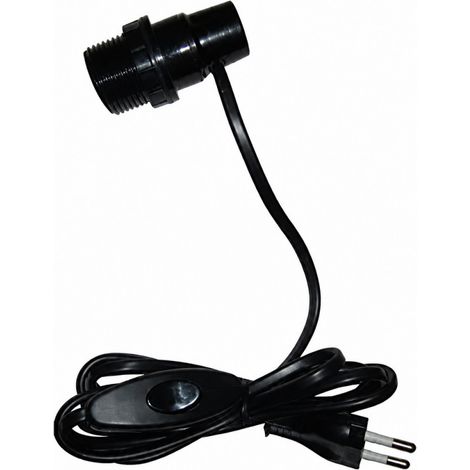 Adapter Glühbirne E27 Flaschentyp mit Schalter und Stecker 2x0.75 auf 1.5m, schwarz