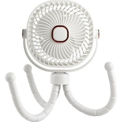 Générique Ventilateur blanc en forme de calmar, trépied flexible (1/5)