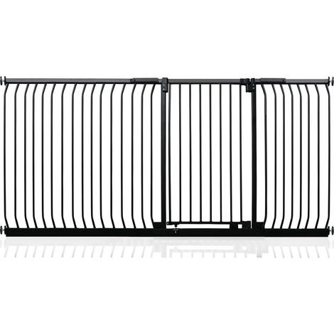 Safetots Extra Tall Elite Safety Gate, 216cm - 225cm, Matt Black, Extra Tall 96.8cm in Height, Pressure Fit Stair Gate (1/5)