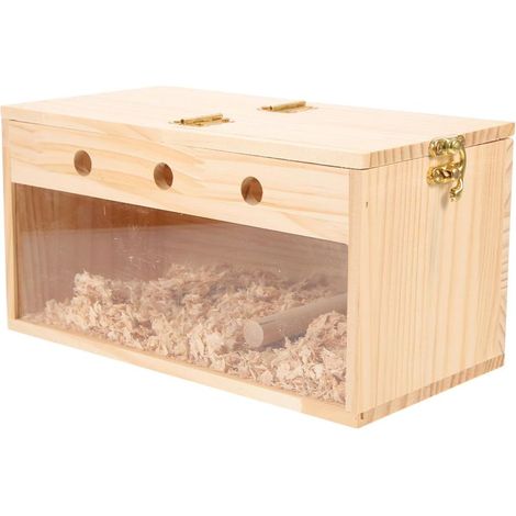 Nichoir en Bois Transparent Moyen pour Perruches Nid D’Oiseau Sécurisé Intérieur et Extérieur Maison de Nidification pour Oiseaux de Jardin Accessoire pour Cages à Oiseaux (1/5)