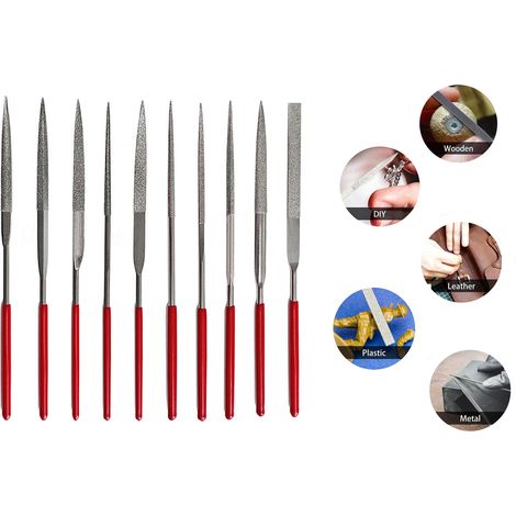 Set 10 Lime ad Ago di Precisione Diamantate 160mm Raspe per Metallo Legno (1/5)