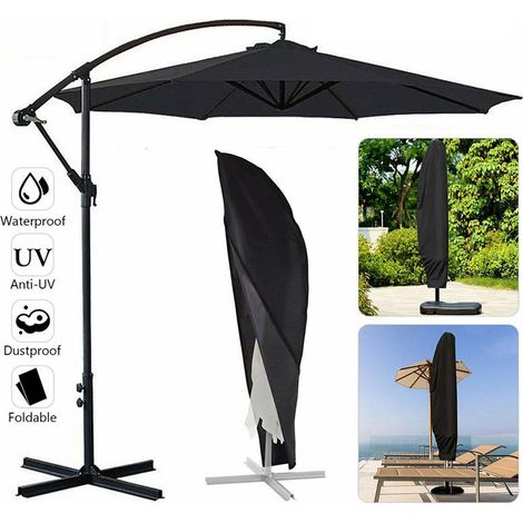 Housse de Parasol Déporté, Étanche, Coupe-Vent, Anti-UV, Robuste Tissu 420D Oxford Housse de Protection pour Parasol 265CM(407050CM) A (1/5)