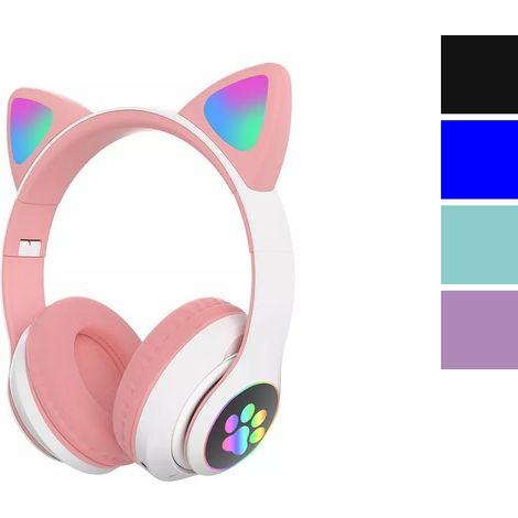 Cuffie bluetooth wireless orecchie gatto con luci led pieghevole VZV-28M (1/5)