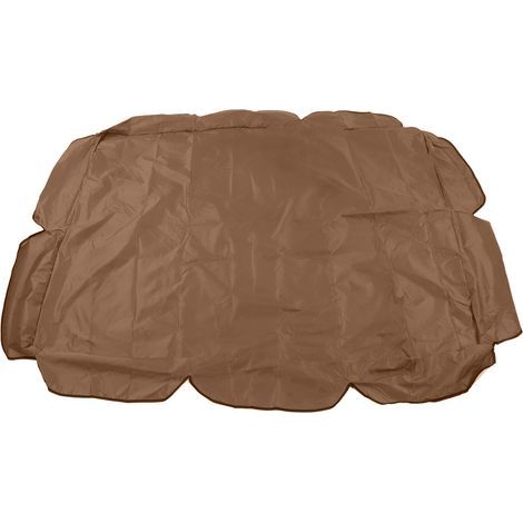 Oxford 210D Drehsessel mit silberner Beschichtung, wasserdicht, UV-beständig, für den Außenbereich, Terrasse, Gartenstuhl, 142 x 120 x 18 cm, Kaffeebraun (1/5)