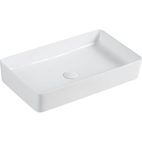 Lavabo da appoggio mod. la51 cm 61 x 34.5 bianco piletta non inclusa (1/2)