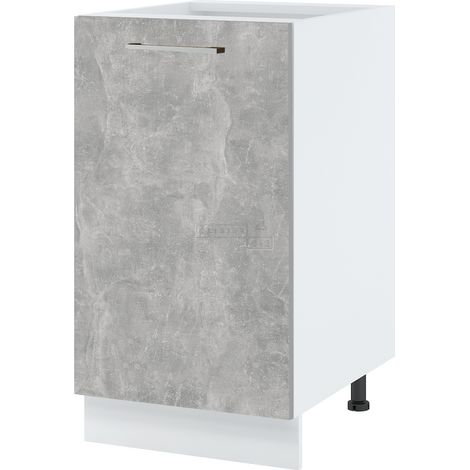 Meuble îlot de cuisine Bellissi Beton Naturel 1 porte L 45 cm -  Porte avec poignée apparente  Grey (1/5)