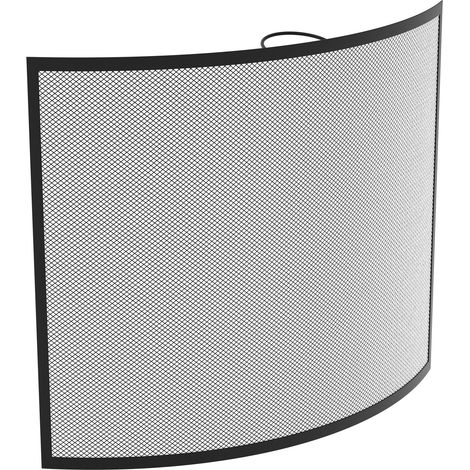 Buckton Fire Guard Fireplace Screen Fence, Black