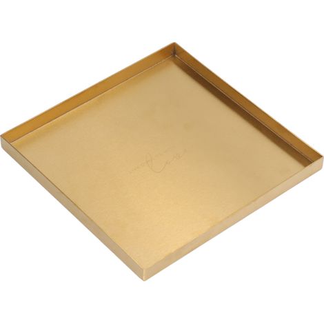 Lot géométrique doré de luxe pour rangement, plateau décoratif en acier inoxydable nordique, plateau de bureau pour cosmétiques, assiette à thé, forme carrée (1/5)