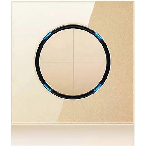 Panneau de commande LED en verre trempé - Rond 86 mm, Or, Double commande, (1/5)