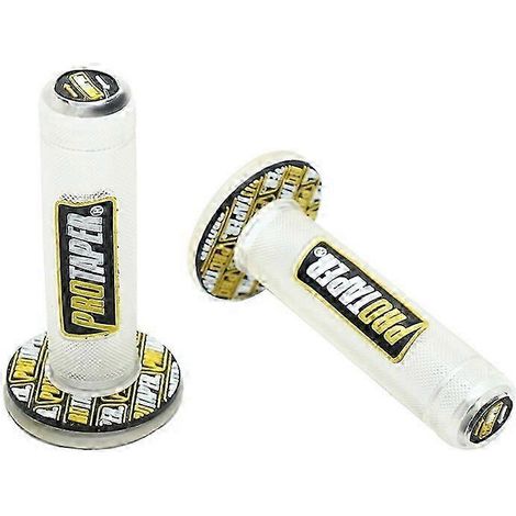 Poignées de guidon Pro Taper pour moto, 15 couleurs, pour dirt bike, pit bike et motocross, 7/8", en caoutchouc gel, protège-mains, coudes et poignets (jaune translucide). (1/5)