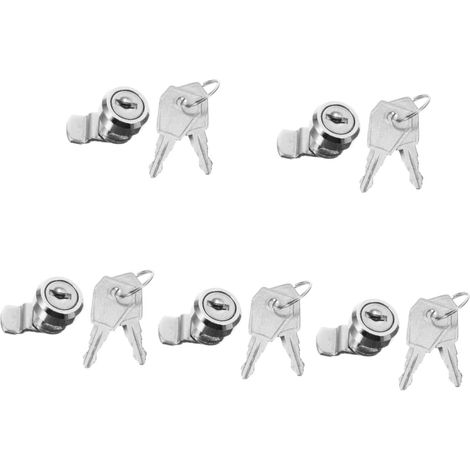 Lot de 5 verrous à languette en alliage de zinc avec clés pour boîte a (1/5)