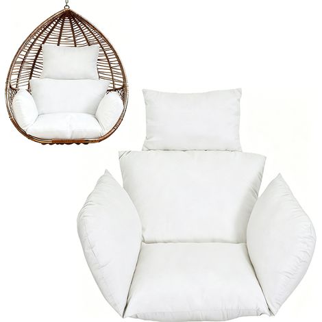 Coussin pour fauteuil à bascule – Coussin remplaçant pour fauteuil suspendu œuf, Dossier large – Matière polyester, non déhoussable – Idéal pour salon, porche, balcon, coin café