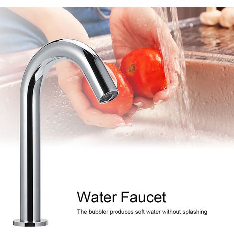 Grifo automático infrarrojo para lavabo con control de temperatura, G1/2 pulgada, 23 cm de altura, fabricado en acero inoxidable sencillo y lujoso. (1/5)