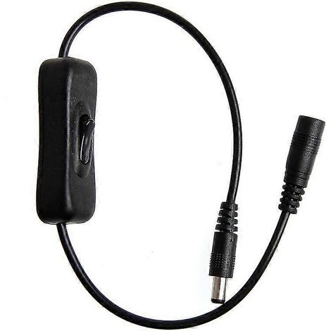 Connecteur mâle/femelle 5,5 x 2,1 mm CC, câble d'extension d'alimentation CC avec interrupteur (1/5)
