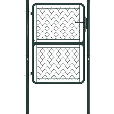vidaXL Cancello da Giardino in Acciaio 100x150 cm Verde