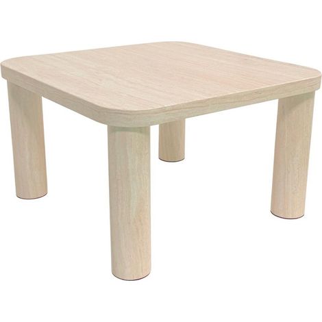 Table basse carrée effet travertin design moderne GÖRAN (1/4)