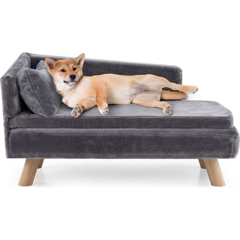 Sofa elevado para mascotas gris para perros y gatos pequenos y medianos 237049657 (1/5)