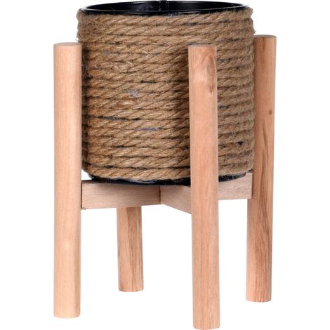 Pot en jute sur pied, Ø 12,5 cm