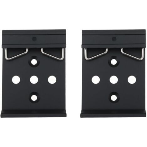 2 x 35mm DIN Rail Mounting Clips Aluminum Alloy PCB Installation Black (1/5)