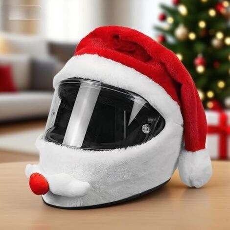Housse De Casque De NoëL, Housse de Protection pour Casque intégral de Moto personnalisée et créative, décorations et Cadeaux Amusants pour Casque de Noël (1/5)