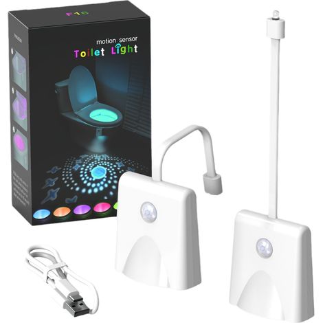 Lampe de toilette LED à détecteur de mouvement, 16 couleurs, rechargeable et étanche, pour salle de bain (1/5)