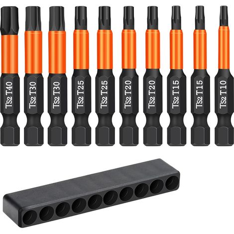 Lot de 10 Embouts Torx 50mm Adaptateur Hexagonal 1/4", Pratique pour Vissage et Réparation de Mécanismes (1/5)
