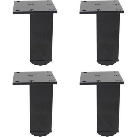 Pieds de meubles carrés, noirs, 6,86,810 cm, 4 pieds réglables en alliage d'aluminium, pieds de canapé. (1/5)