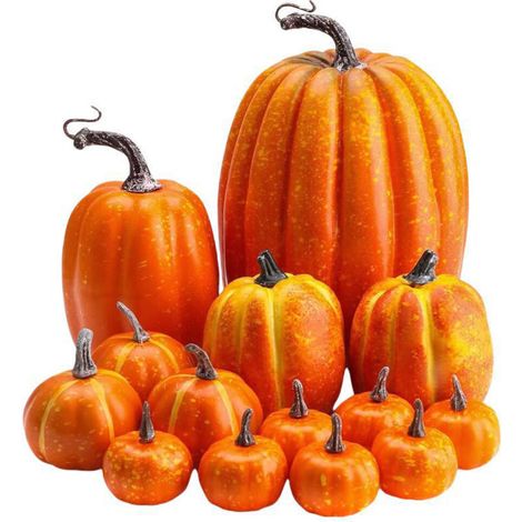 Set di decorazioni a forma di zucca di colore giallo