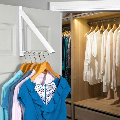 Perchero para colgar detrás de la puerta, para ropa, toallas, sombreros y para ahorrar espacio en el armario. (1/4)