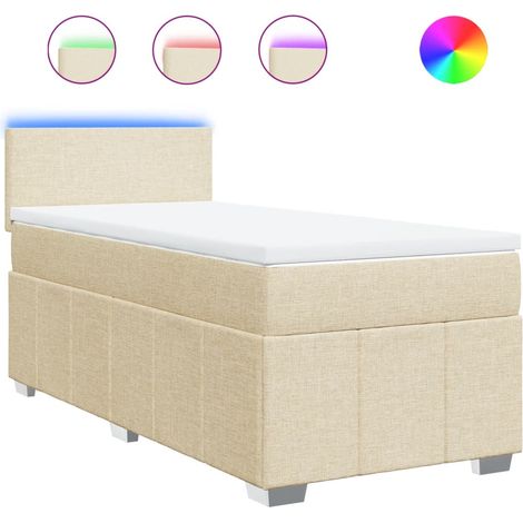 Maison Exclusive - Cama box spring con colchón tela color crema 8 (1/5)