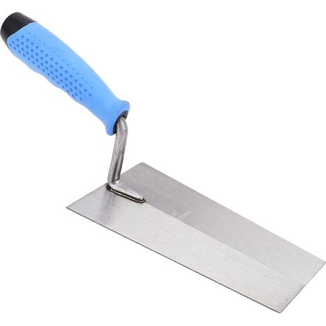 Truelle de finition en acier inoxydable, taloche plate à poignée en caoutchouc, outil manuel pour ciment et argile souple, travaux de construction et plâtrerie (1/5)