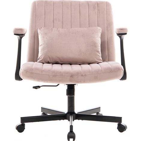 Velvet Chaise de bureau pour bureau à domicile – chaise pivotante réglable en hauteur avec accoudoirs rabattables et roulettes silencieuses – élégante chaise de bureau en tissu pour bureau et petits e (1/5)