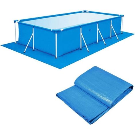 Poolbodenmatte, wasserdichte, faltbare Schutzmatte für Aufstellpools, blau, Poolbodenschutz für rechteckige und runde Pools (445254cm) (1/4)