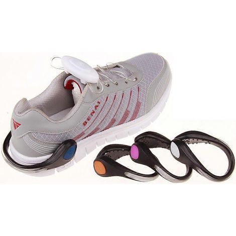 Lot de 2 clips lumineux LED pour chaussures, équipement de sécurité pour la course nocturne, idéal pour les coureurs, les joggeurs, les cyclistes et les marcheurs (lumière bleue). (1/5)