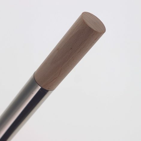 Embout Cylindre Droit pour tringles à rideaux de Diam. 28mm en Bois Brut - BOULET (1/5)