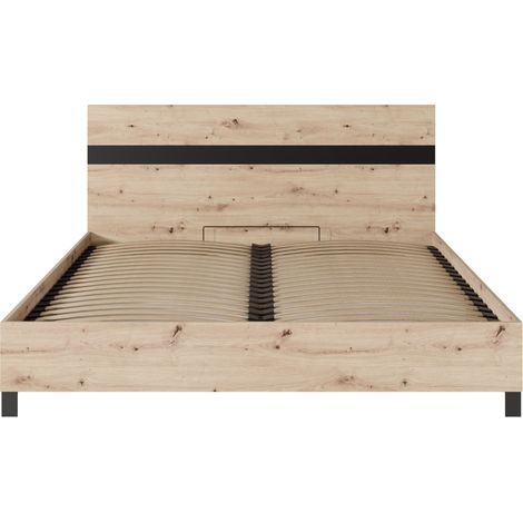 Lit coffre ADEN 160x200 – Design naturel, confort et rangement intelligent (1/5)