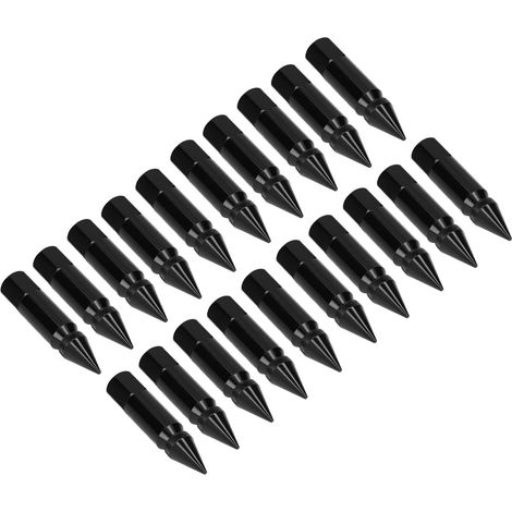 Lot de 20 écrous de roue universels M12x1,5 pour jantes de course en alliage de 90 mm, avec écrous à goujons et clé encastrée, noirs. (1/5)