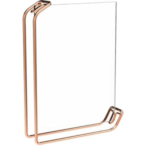 Cadre photo en acrylique or rose double face, présentoir de menu A4, support en métal pour cadre photo horizontal et vertical (or rose, 8,2 x 11,6)
