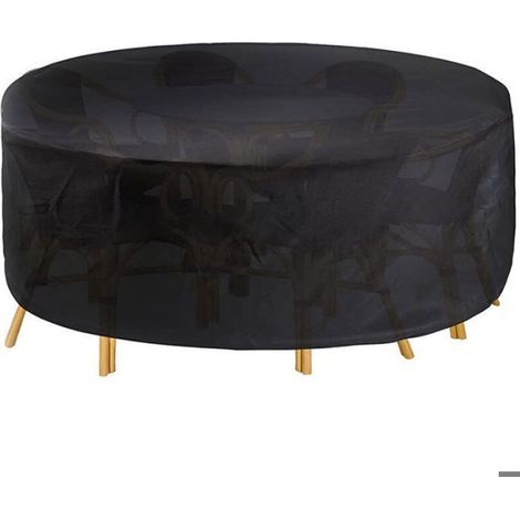 Housse de table ronde 200x94cm – Tissu Oxford résistant aux intempéries – Protection UV et coupe-vent – Facile à nettoyer (1/5)