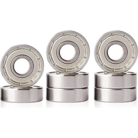 Roulements 608 ZZ - 8 mm x 22 mm x 7 mm - Pour Planche À Roulettes Scooter Patins - 8 Pièces (1/5)