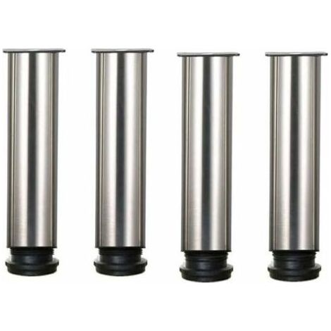 Lot de 4 pieds de meuble en acier inoxydable réglables en hauteur de 25 cm, idéal pour canapé, table, armoires. (1/4)