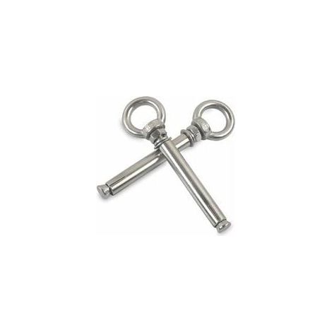 Pernos de expansión M8 x 100 mm, perno de ojo de manguito de acero, acero inoxidable 304, anclaje de expansión para hormigón, tapones de tornillo, pernos, paquete de 2 (1/4)